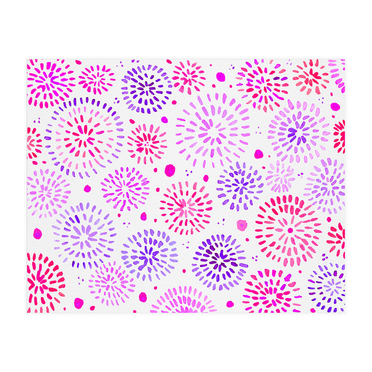 Abstract fireworks pattern in magenta and purple (Print Only)