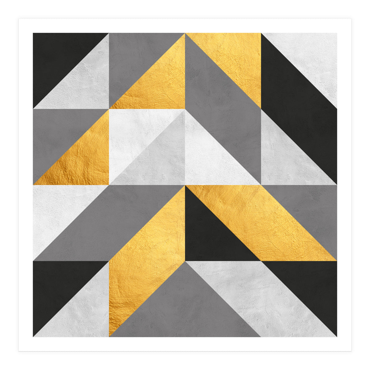 Gray and Gold Composition V (Print Only)