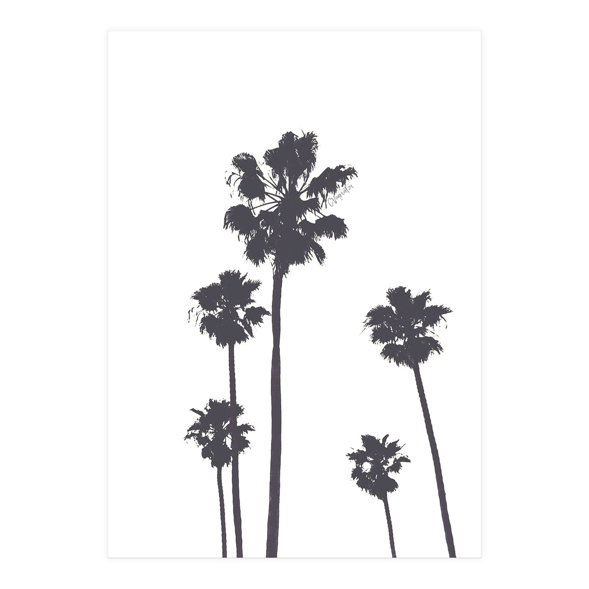 Palms & Sunset-Minimal B&W 2 (Print Only)