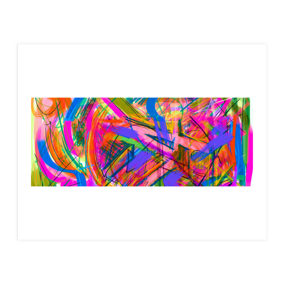 Pink And Blue In Traces (Print Only)