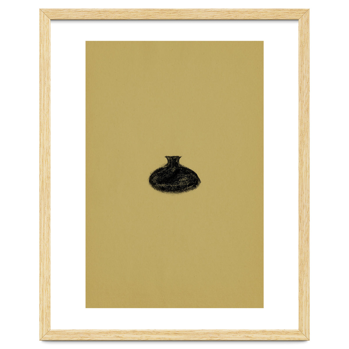 Olive green and black vase