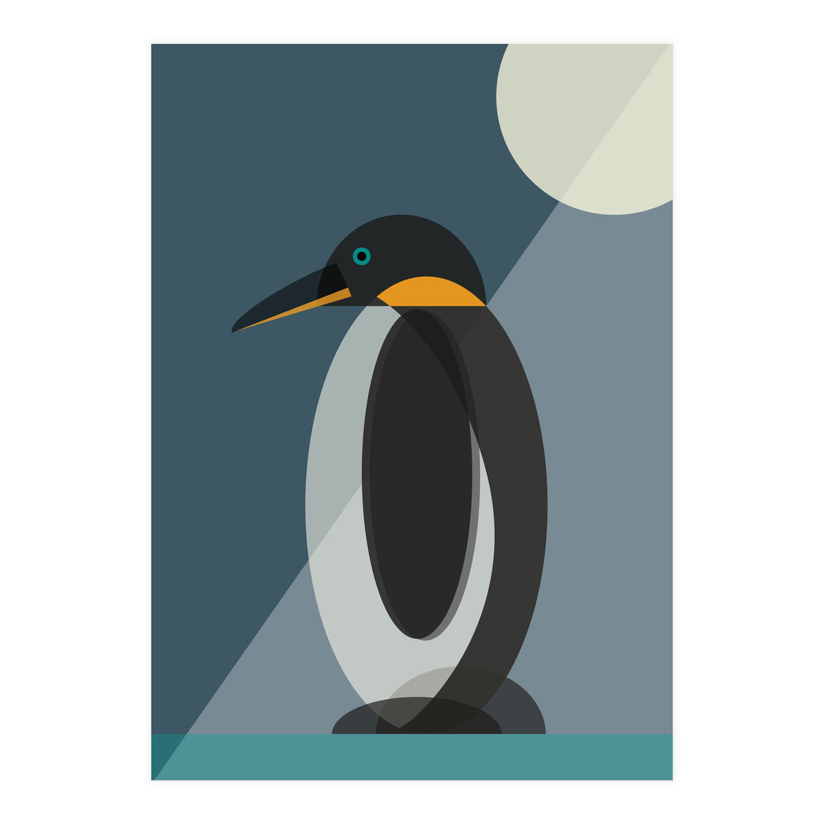 Mid Century Geometric Penguin (Print Only)