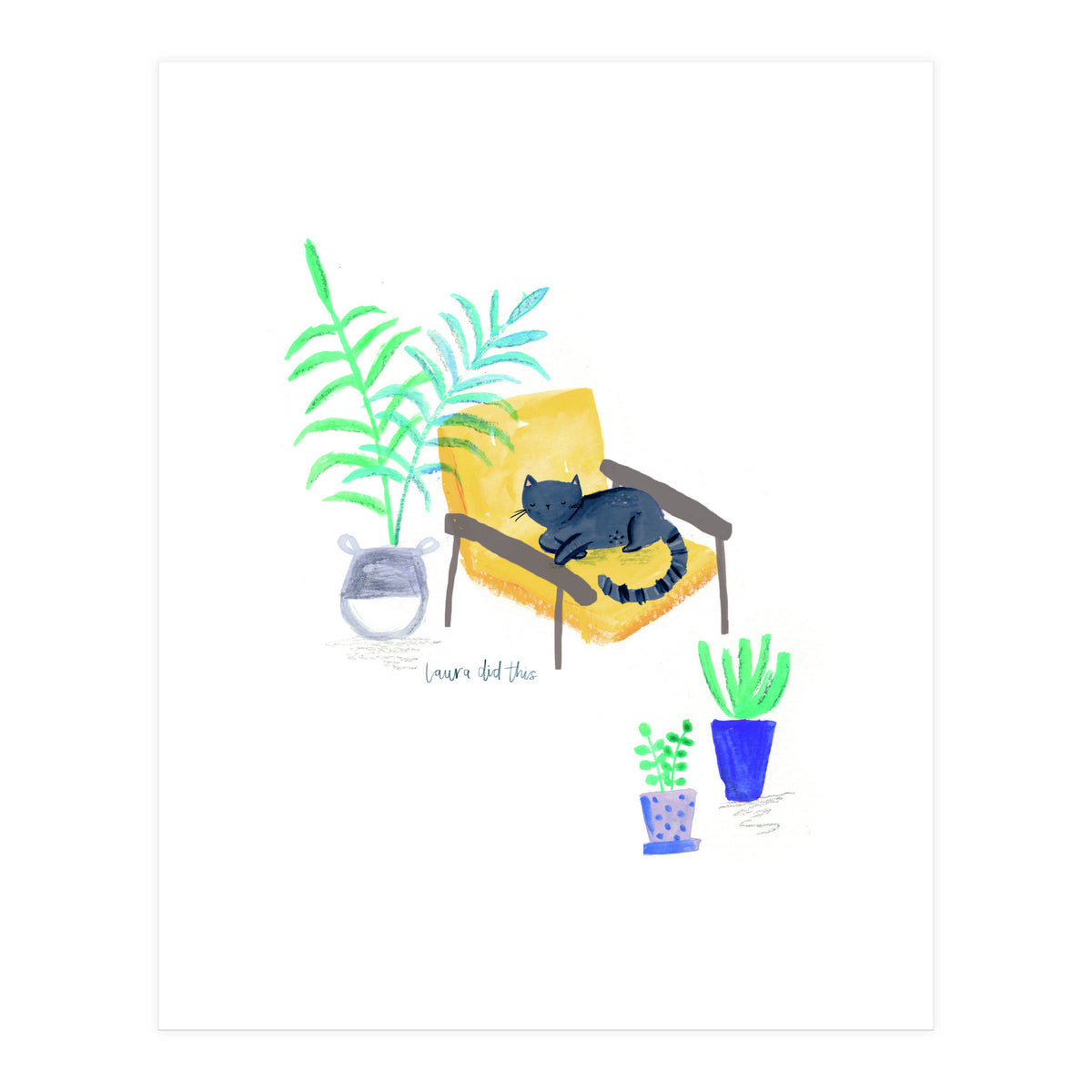 Cat On Scandi Chair (Print Only)