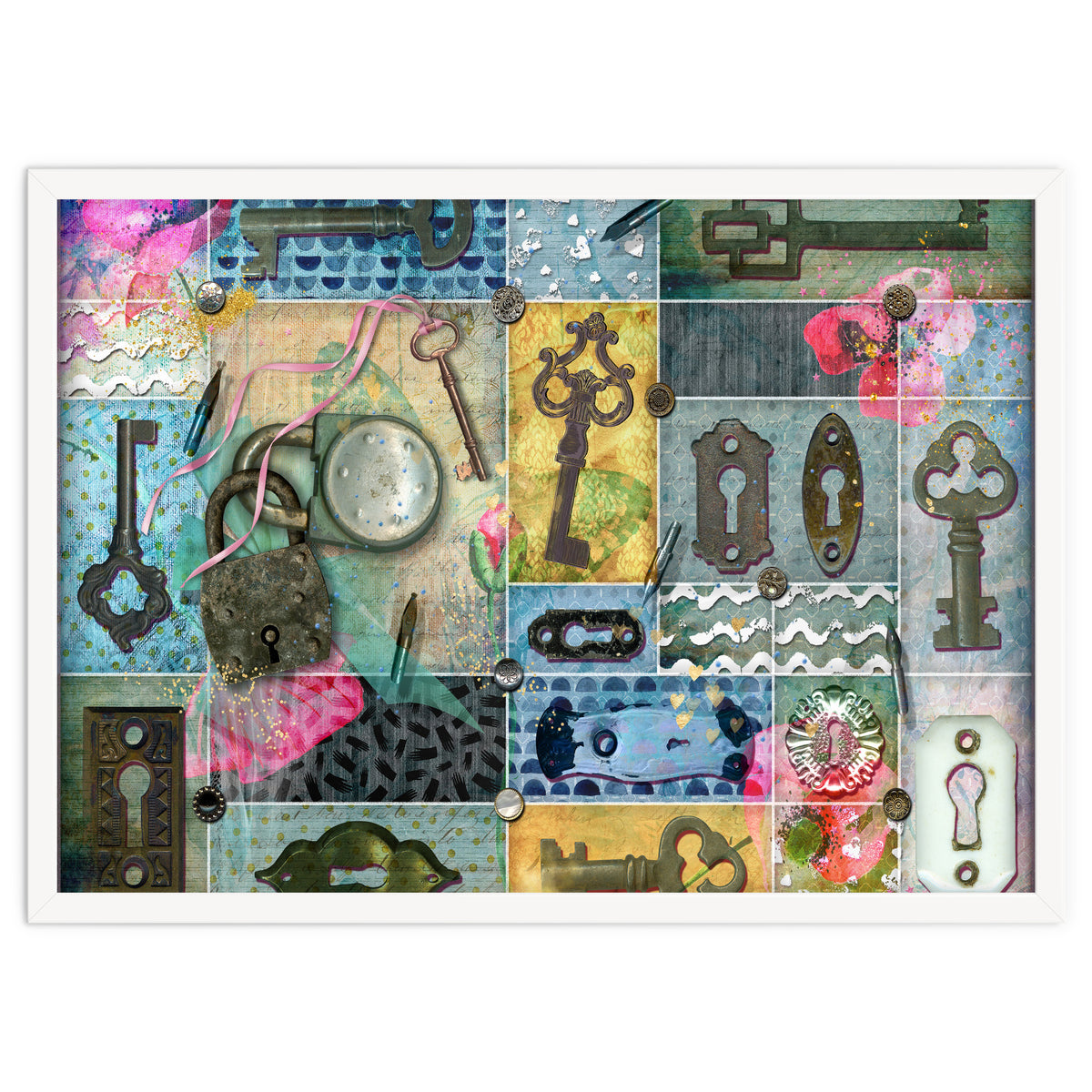 Vintage Key Collage