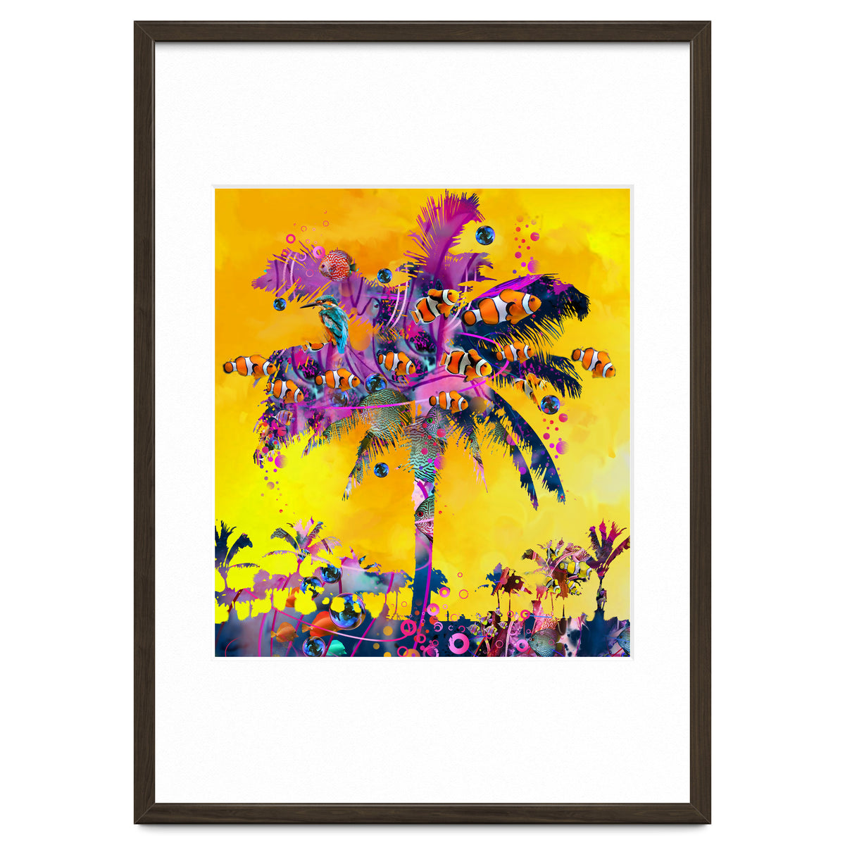 Purple Palm with Fish