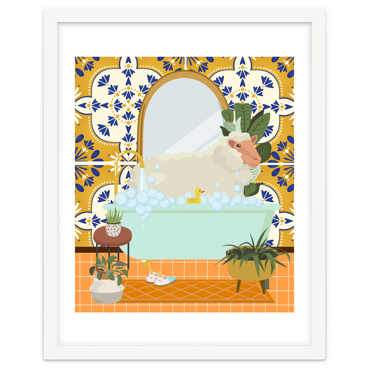 Sheep Bathing in Moroccan Style Bathroom