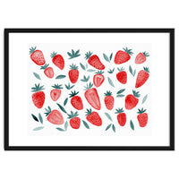 Strawberries - red and teal