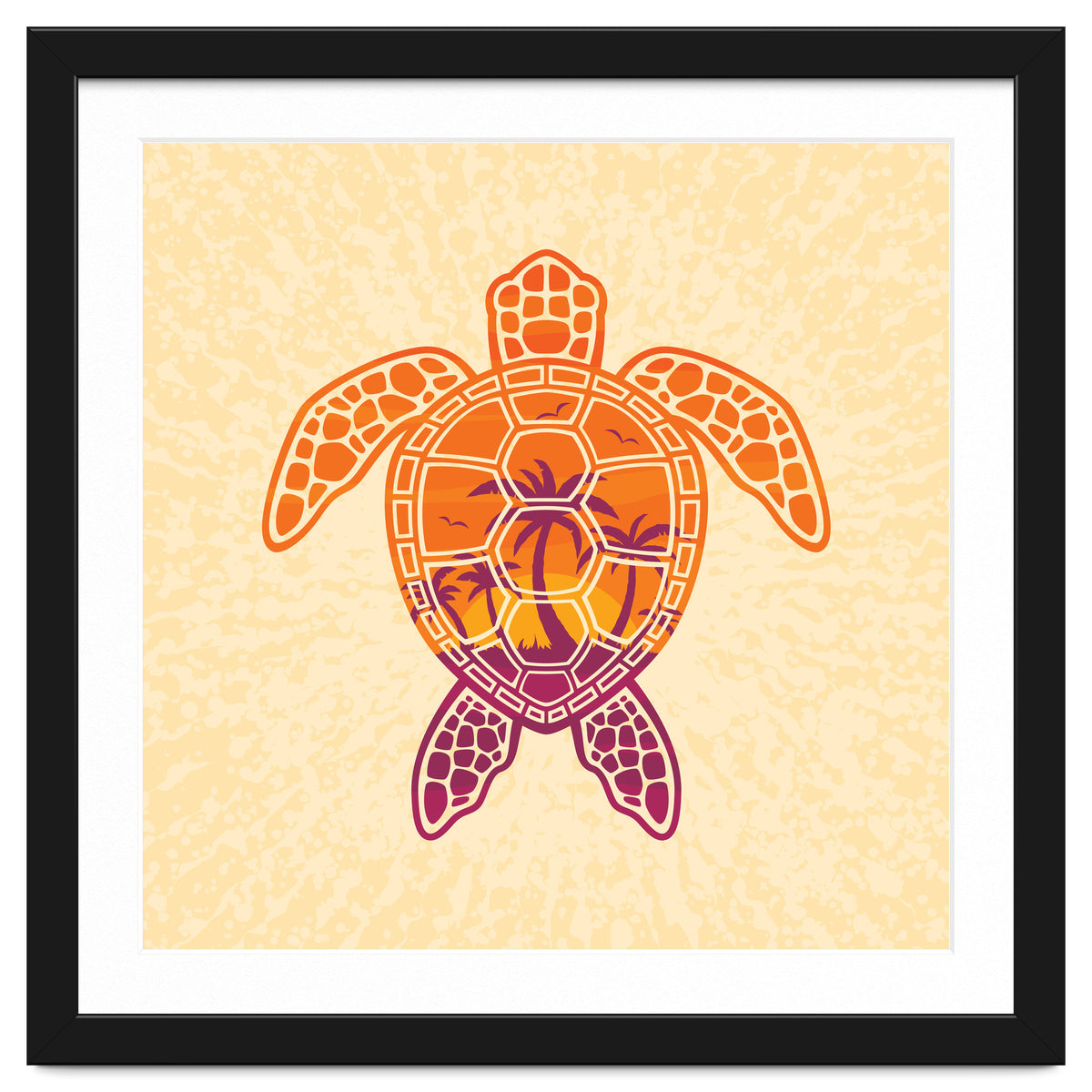 Tropical Sunset Sea Turtle Design