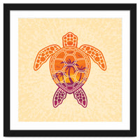 Tropical Sunset Sea Turtle Design