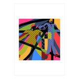 LADIES WEARING YELLOW AND BLUE PATTERNS (Print Only) thumbnail