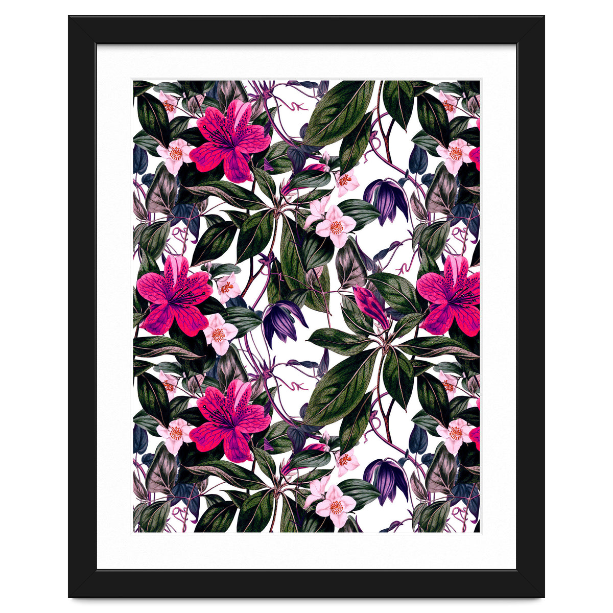 Pattern antique botanical flowers