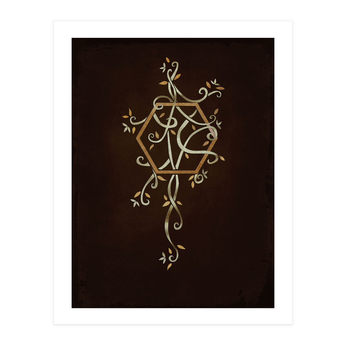 Flowering golden hexagon (Print Only)