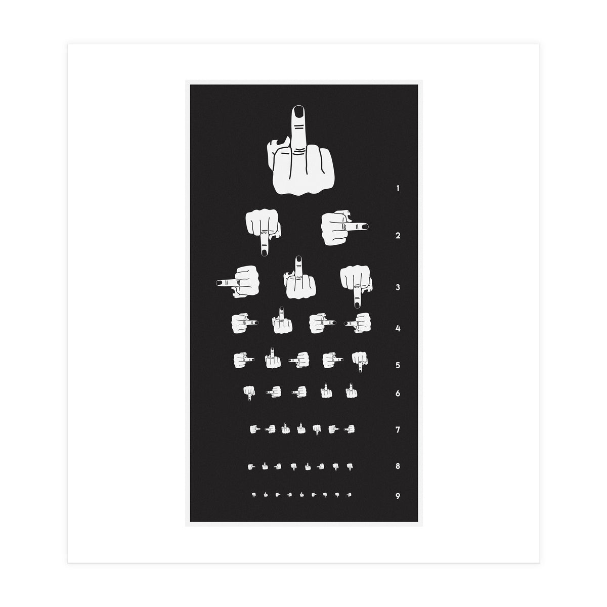 Middle Finger Vision Test (Print Only)