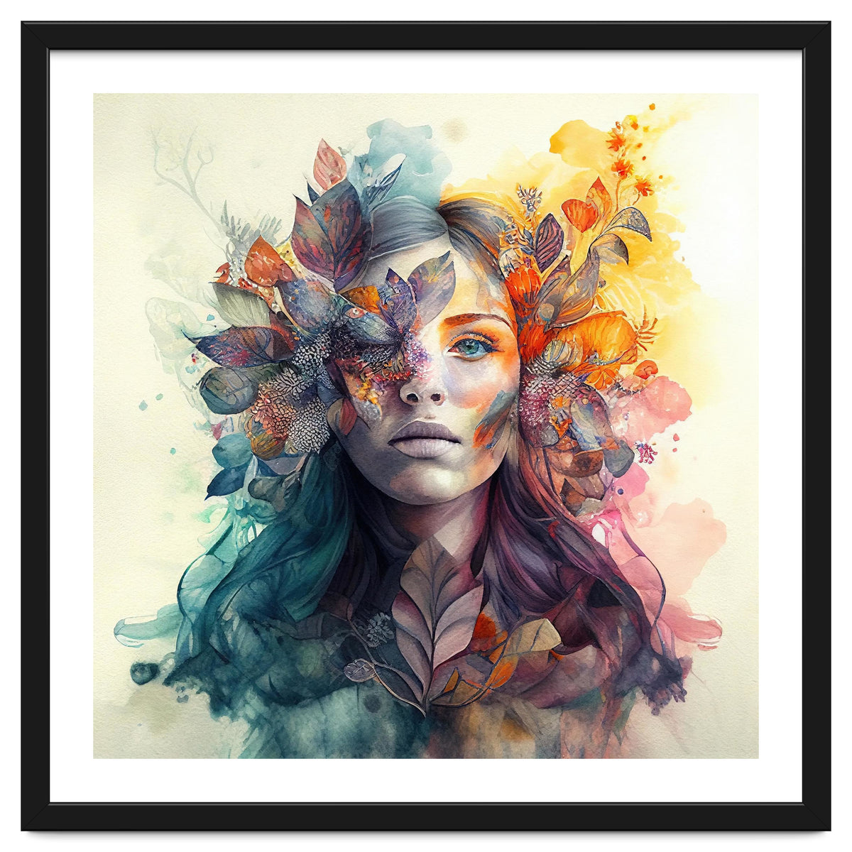 Watercolor Tropical Woman #3