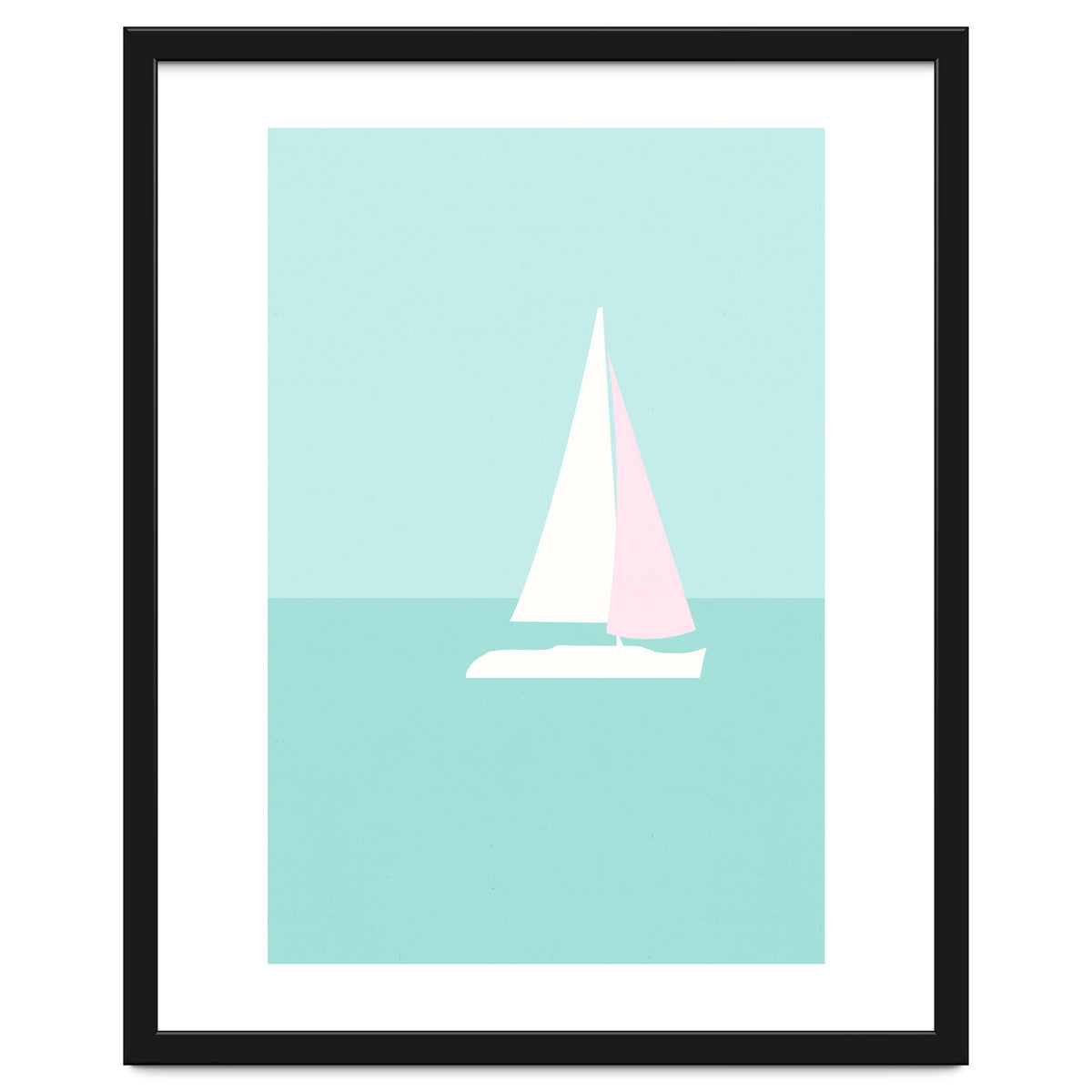 Minimal Sailboat - Turquoise Coast