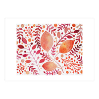 Watercolor branches and leaves - autumn palette (Print Only)