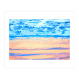 Sunset On The Shore | Beach Pastel Scenic Nature | Sea Ocean Landscape Painting (Print Only) thumbnail