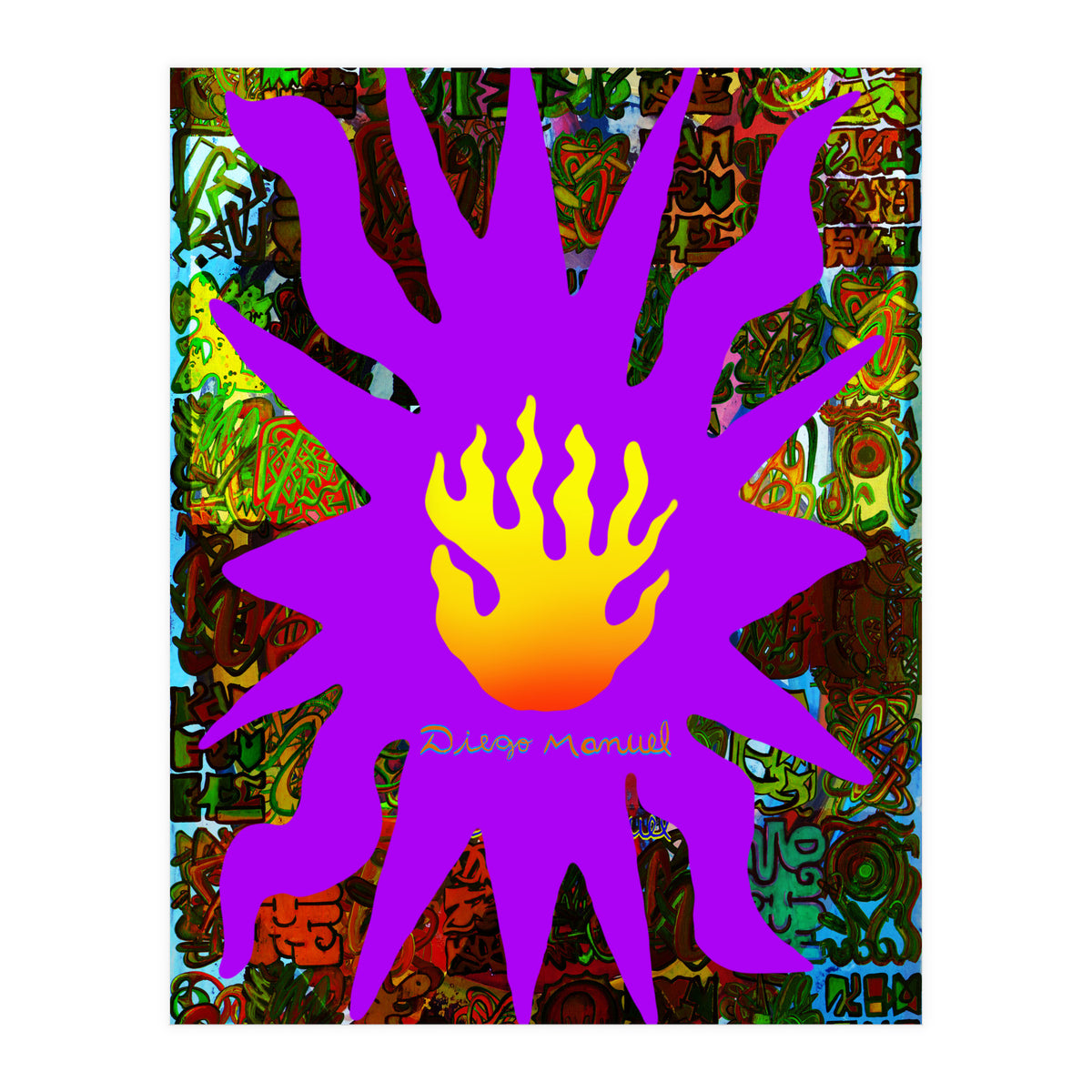 Fuego Y Graffiti 60 (Print Only)