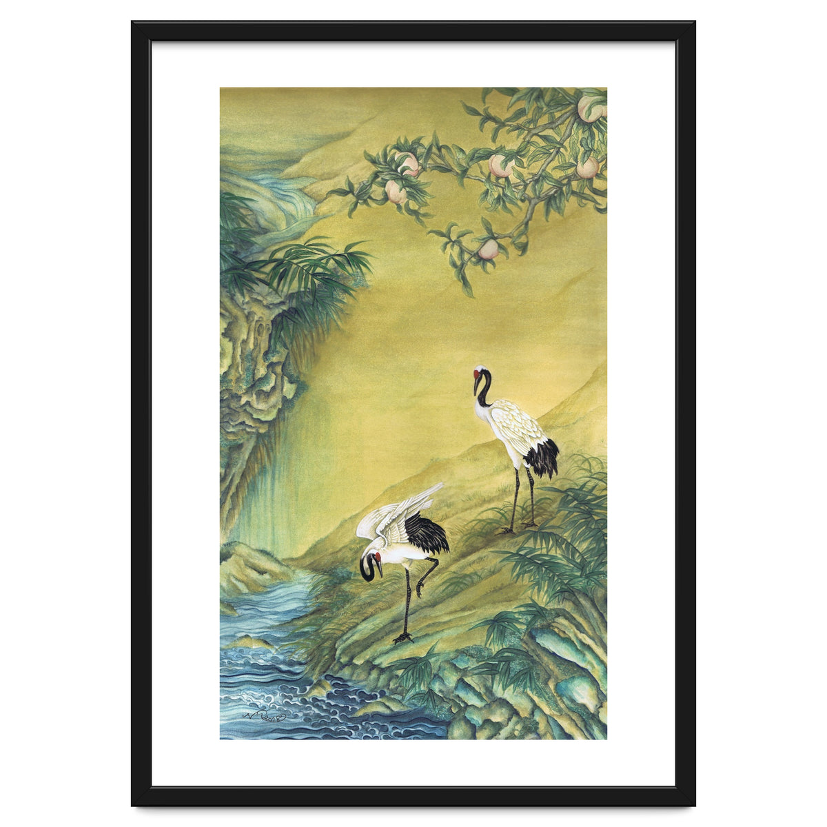 Cranes Under A Peach Tree