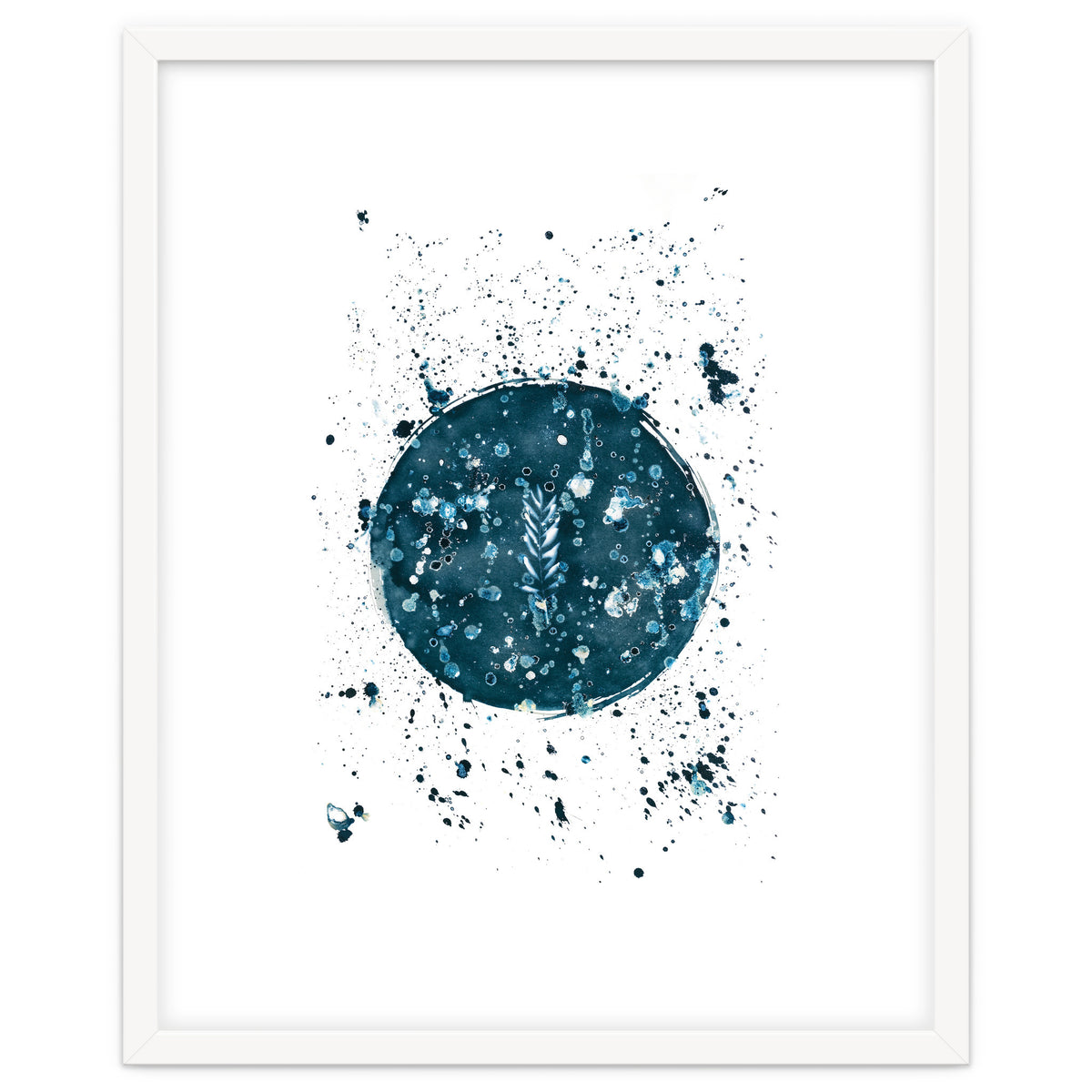 Indigo Blue Botanical Leaves No. 8