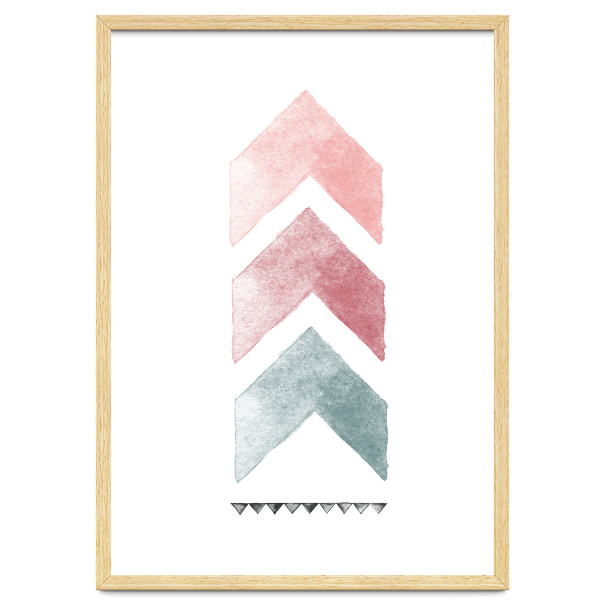 Pink And Blue Watercolor Chevron