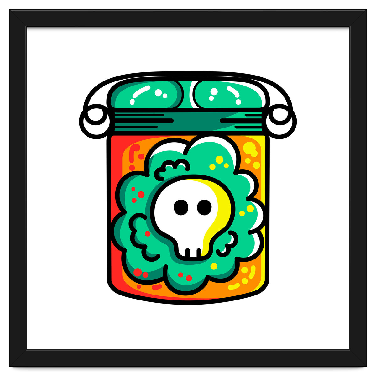 Kawaii Cute Skull In A Jar