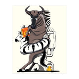 Wildebeest on the toilet, Funny Bathroom Humour (Print Only) thumbnail