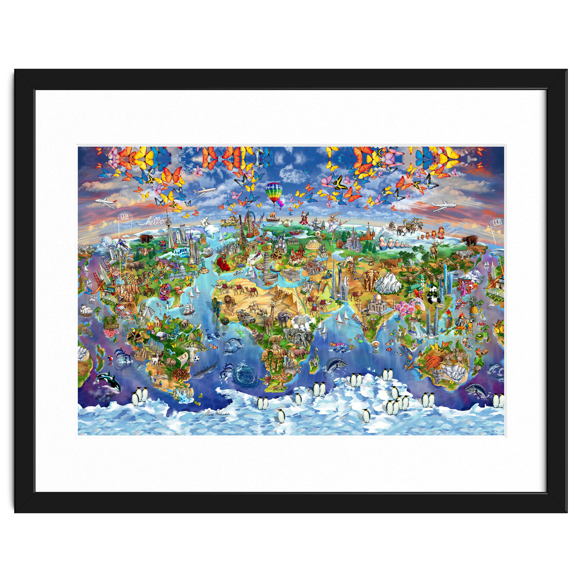 World Wonders Illustrated Map