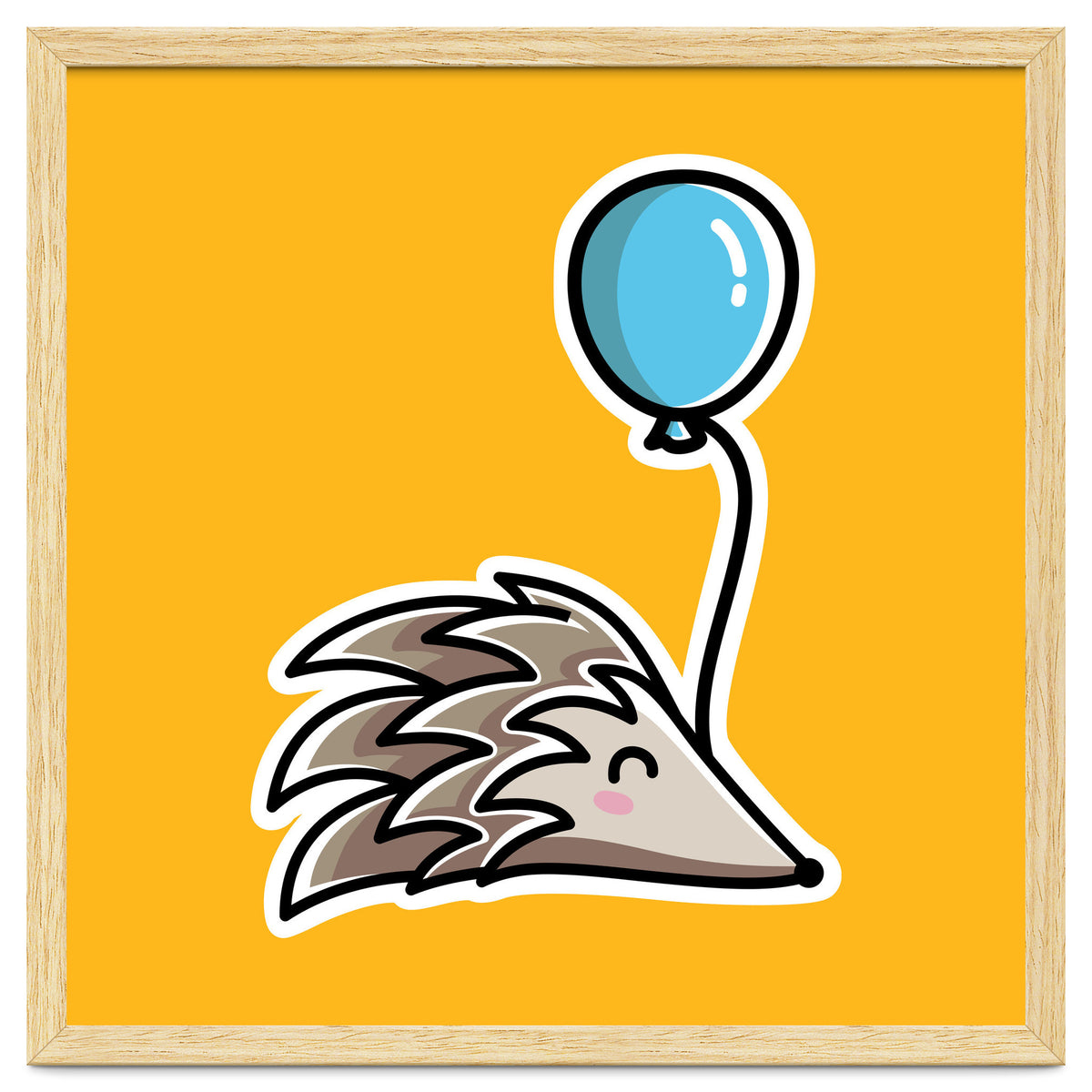 Kawaii Cute Hedgehog With Balloon