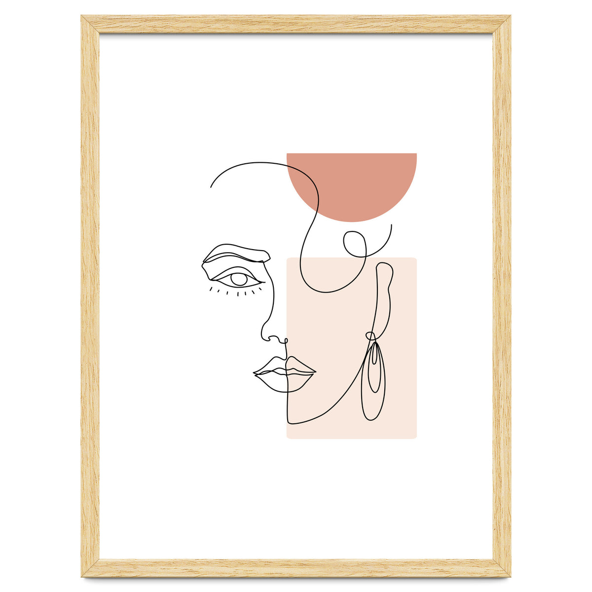 minimal woman face line art