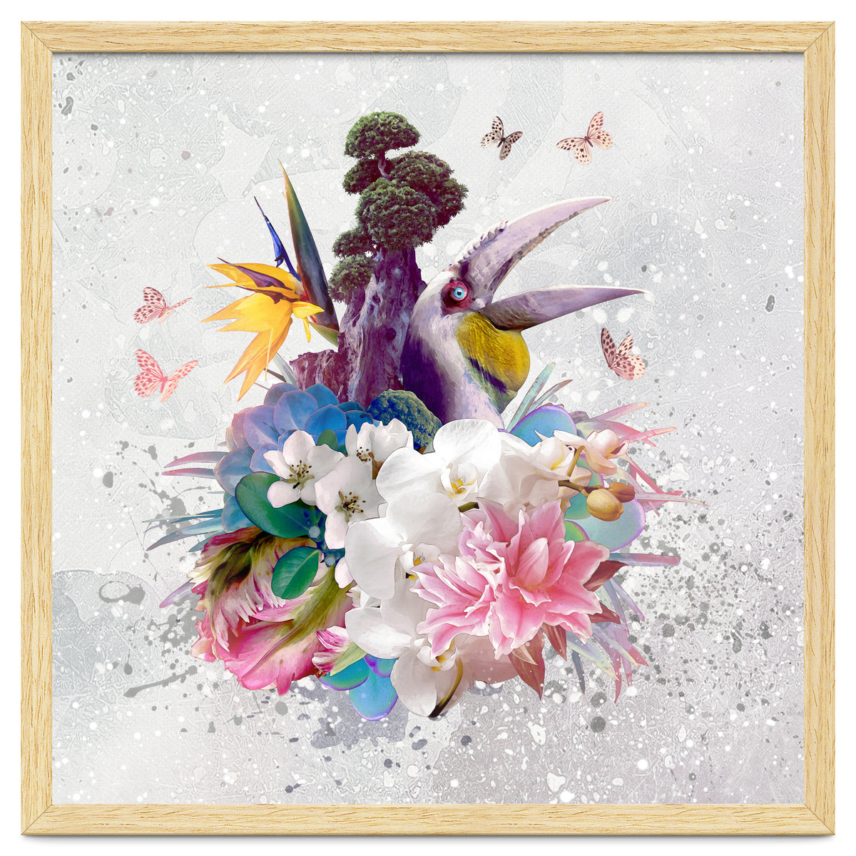 Floral Hornbill Grey