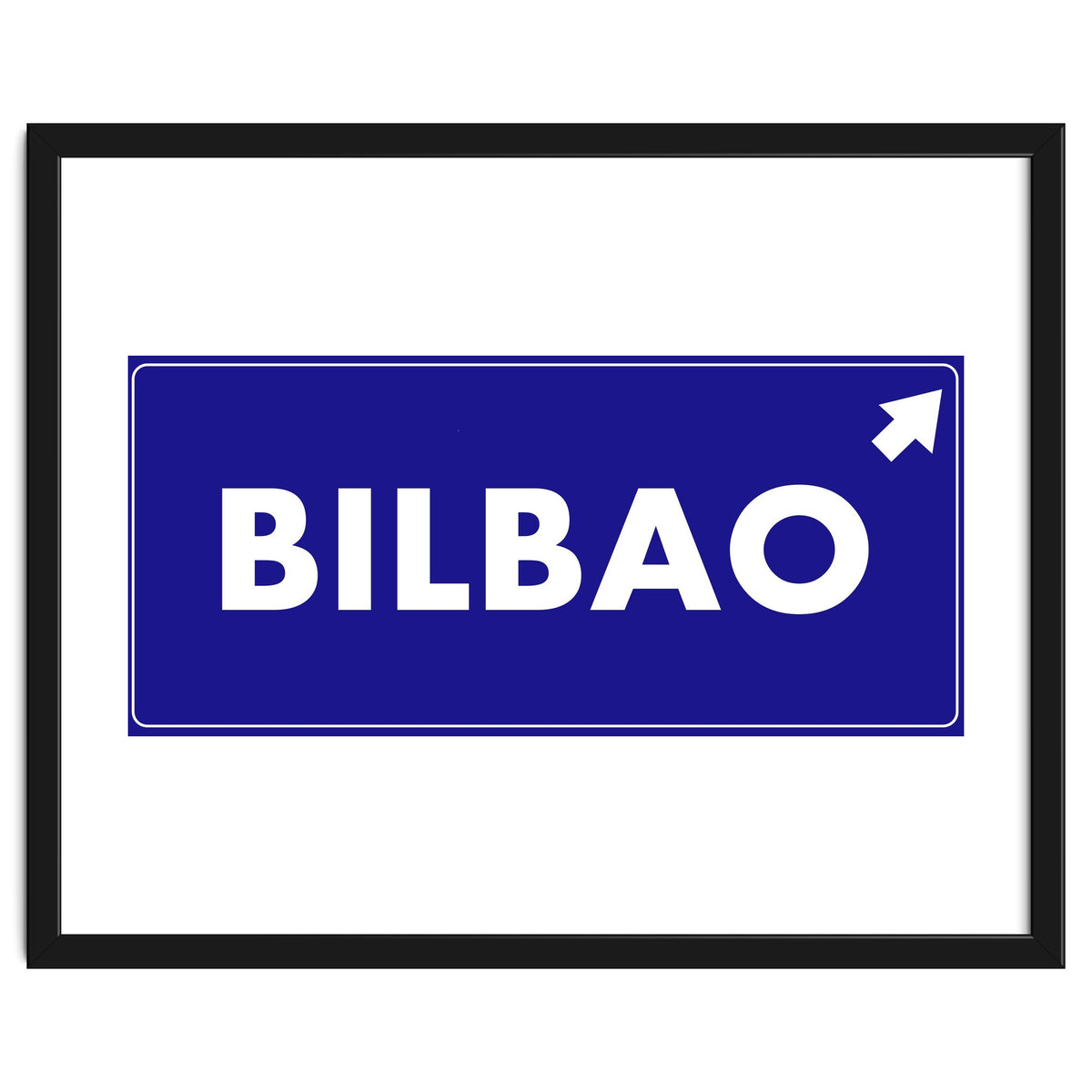 Let`s go to Bilbao, Spain! Blue road sign