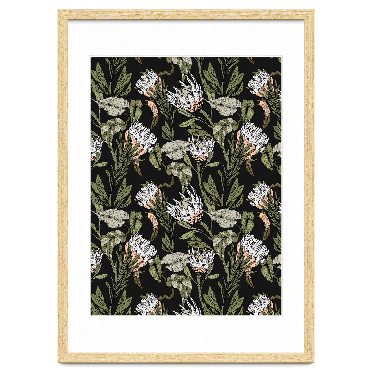 Dark pattern botanical boho