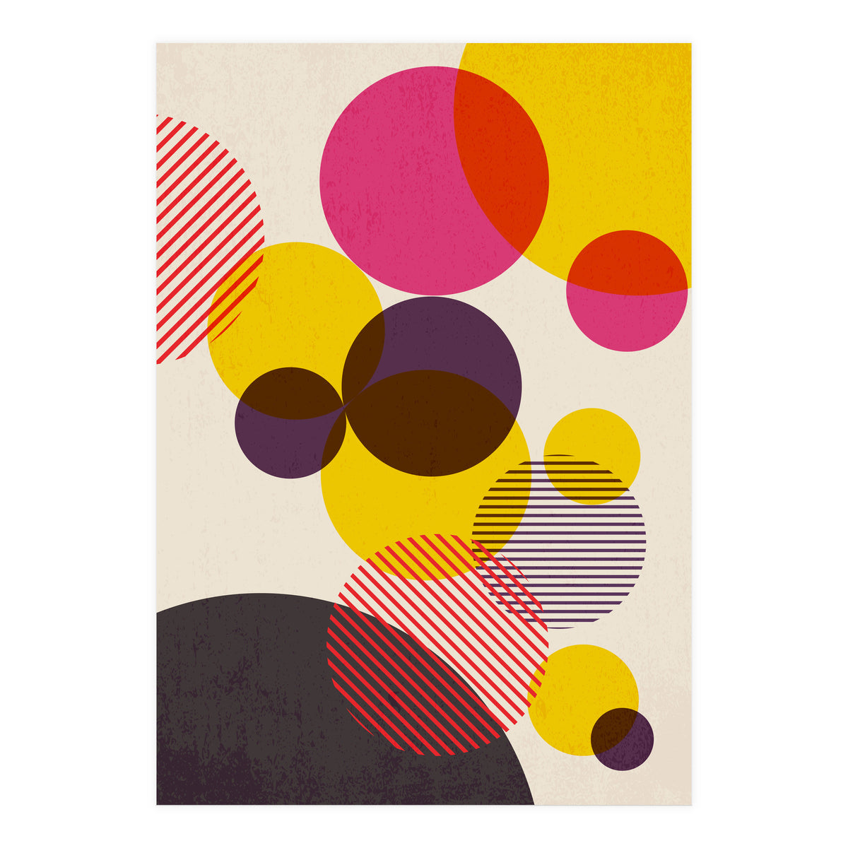 Dots in Yellow, Raspberry and Dark Purple (Print Only)