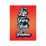 Set Your Life On Fire - Rumi Quote Typography (Print Only) thumbnail