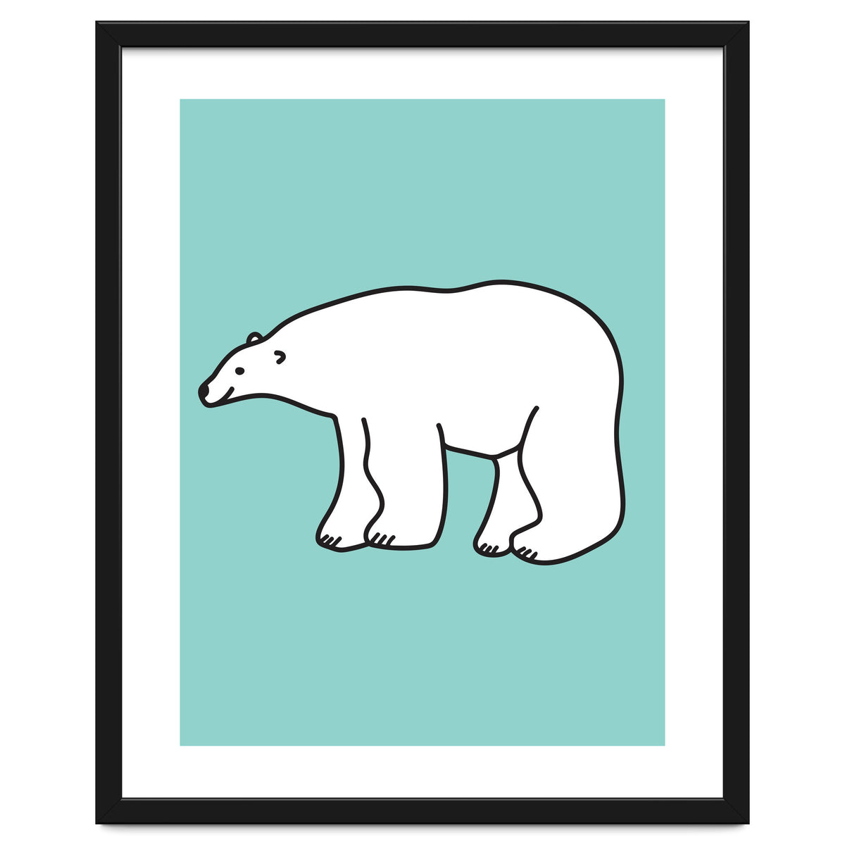 Polar Bear Pattern On a Mint Background