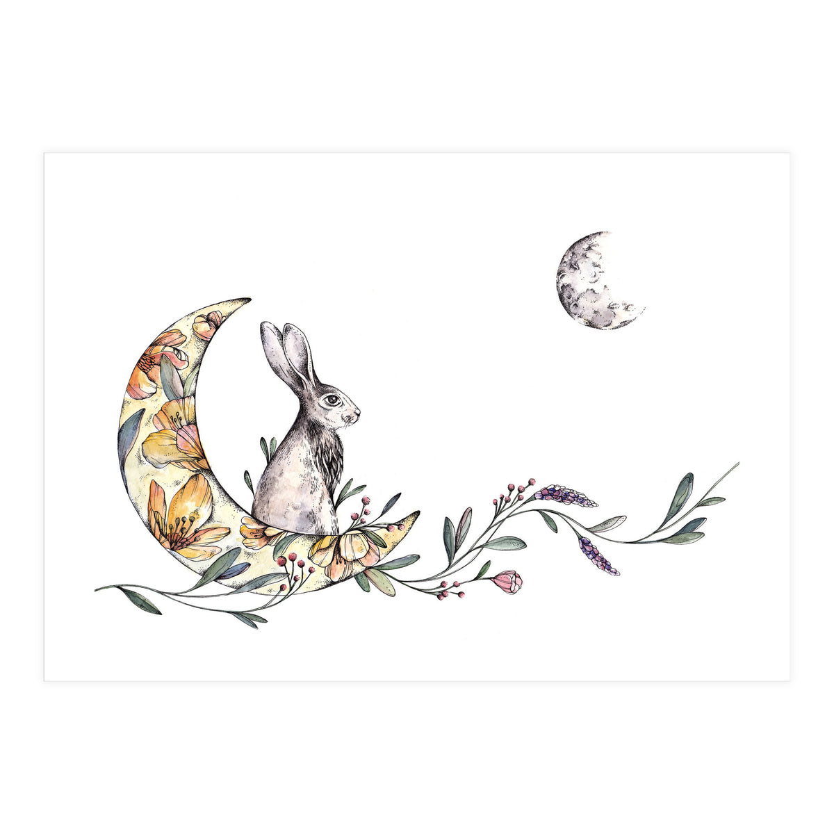 Bunny on the Moon  (Print Only)