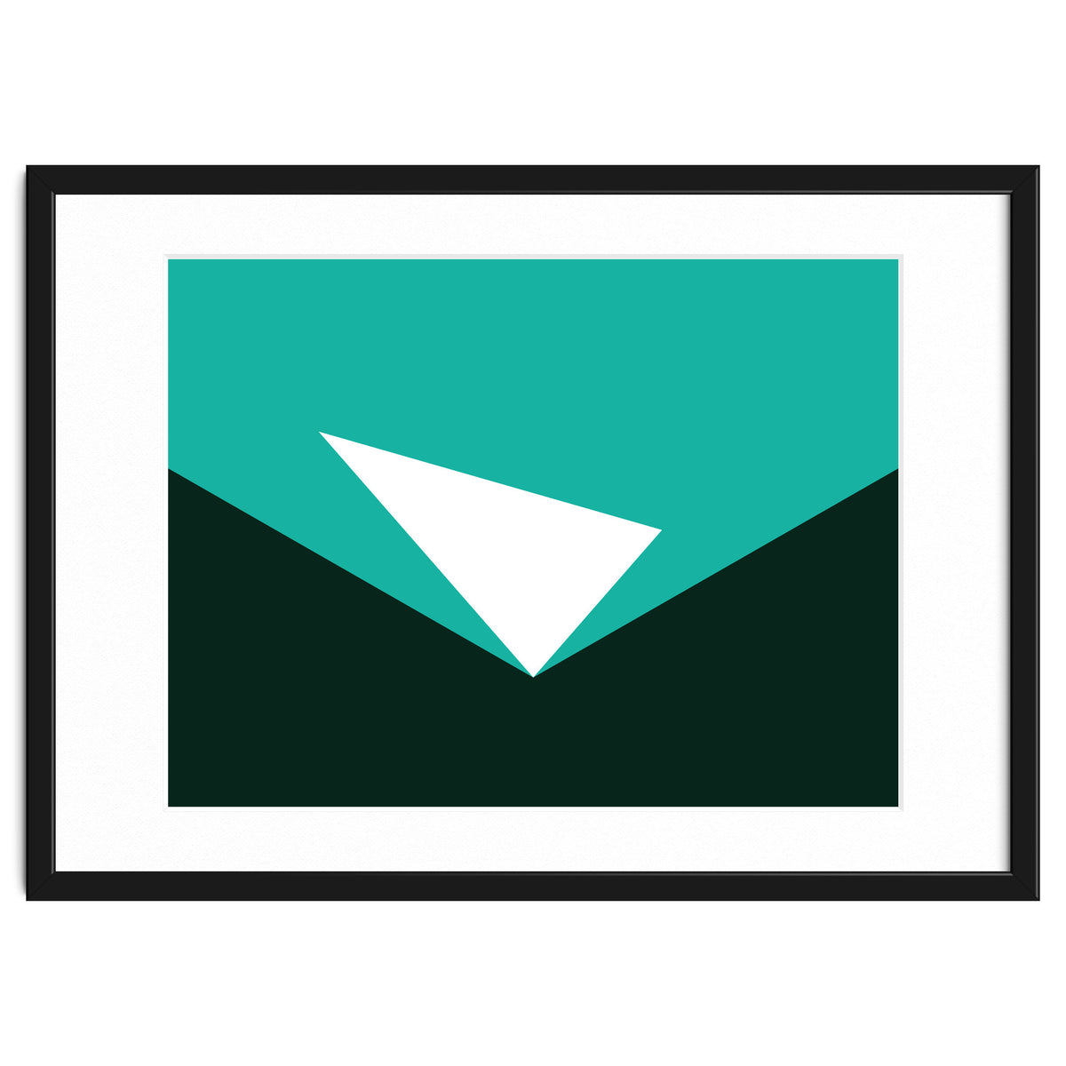 Geometric Shapes No. 57 - turquoise & black