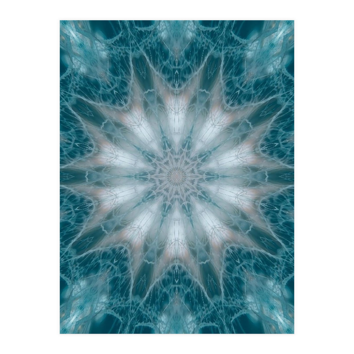 Mandala - Green, White, Rose (Print Only)