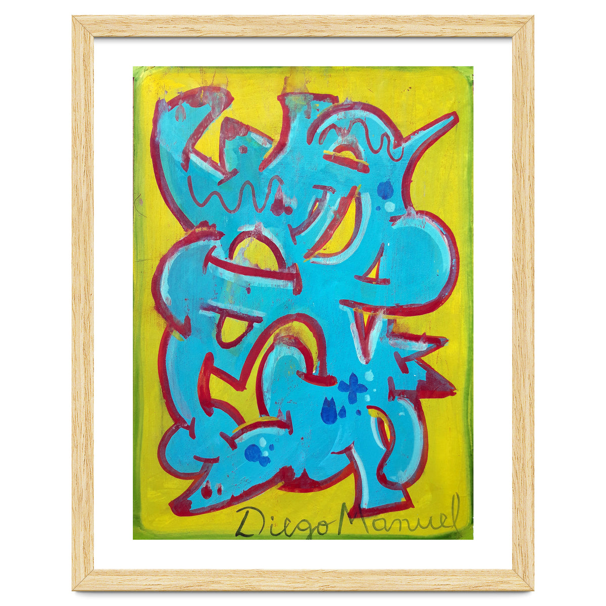 Forma Celeste Sobre Amarillo 3