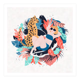 Yellow Hair Tropical Girl With Cheetah (Print Only) thumbnail
