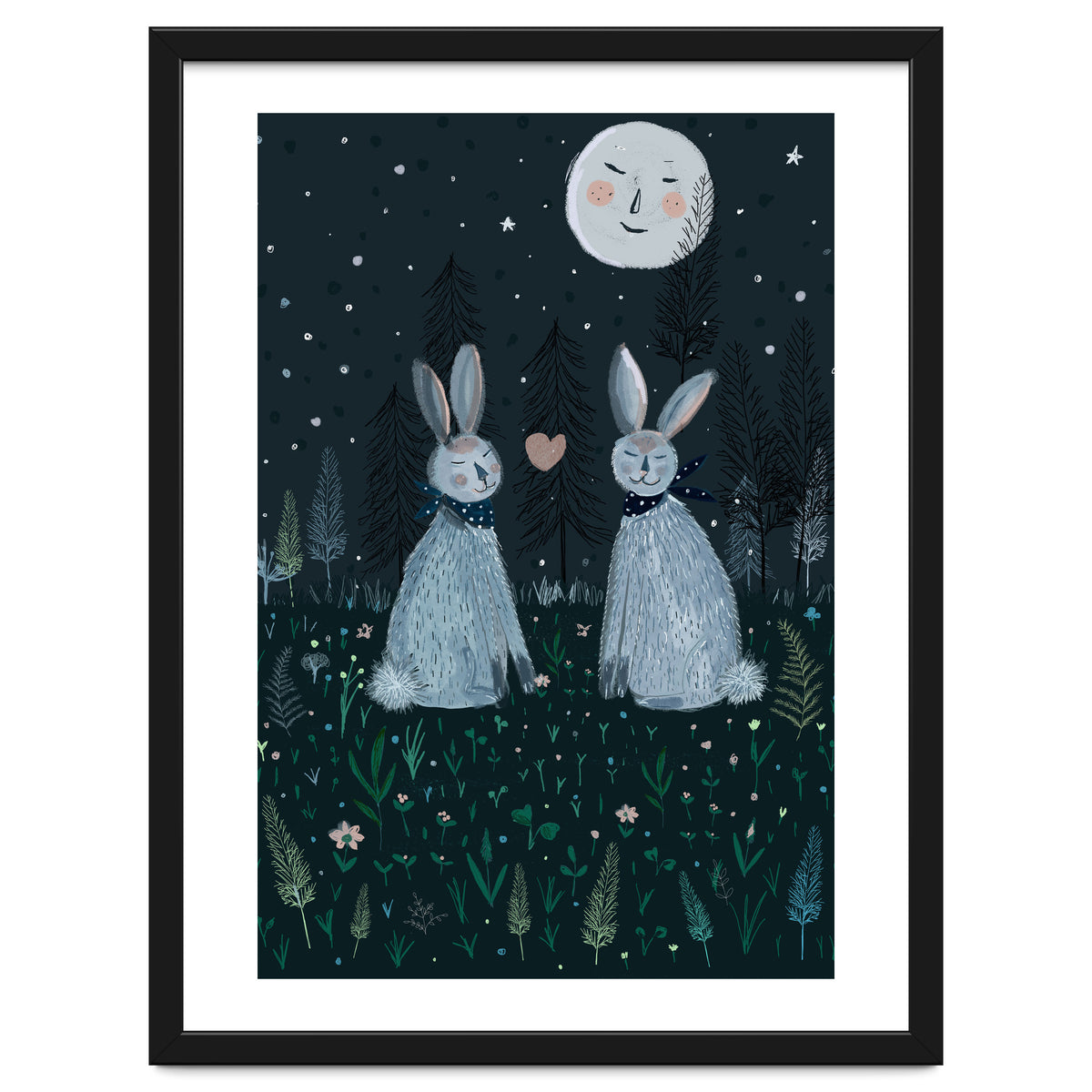 Rabbits in the forest