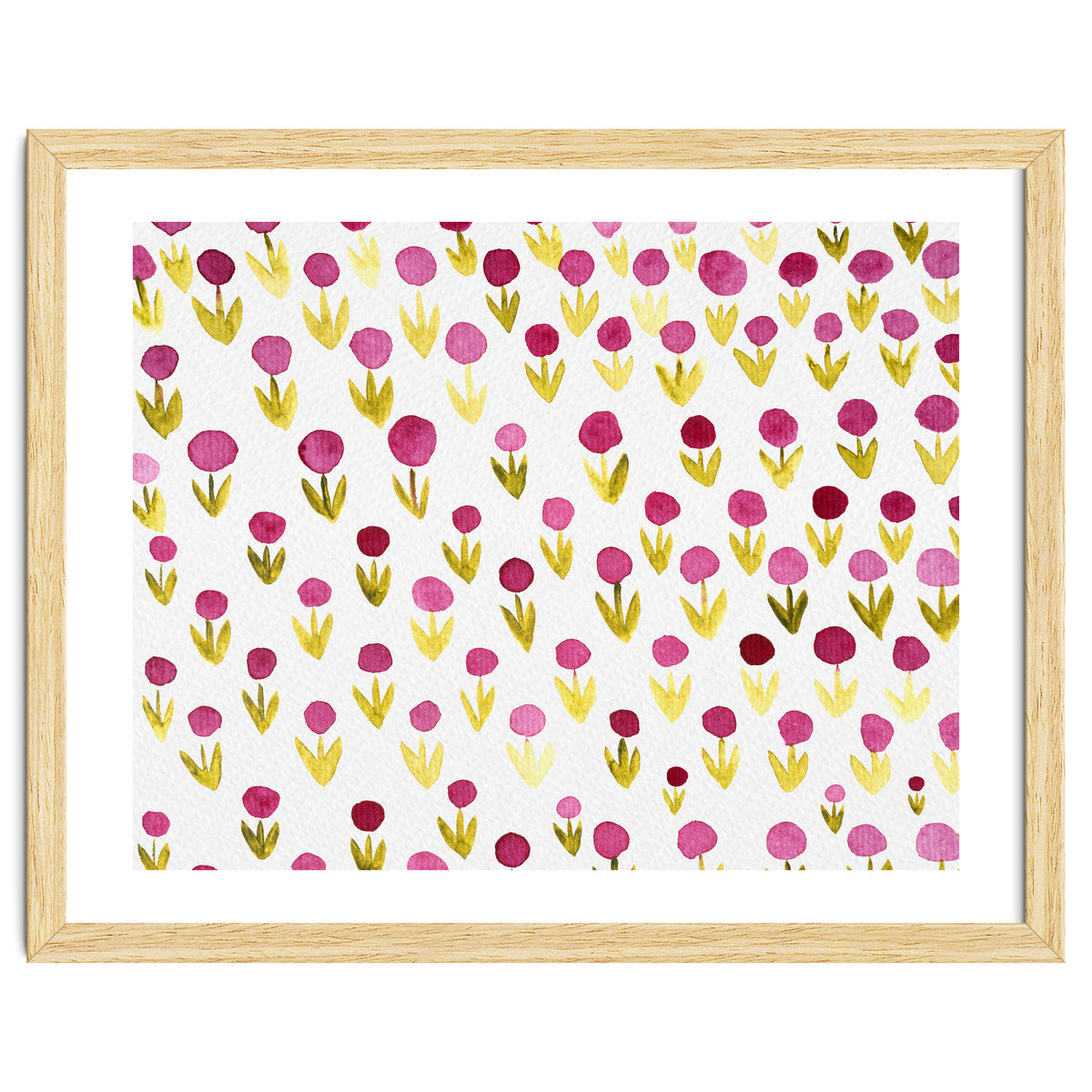 Small abstract watercolor flowers