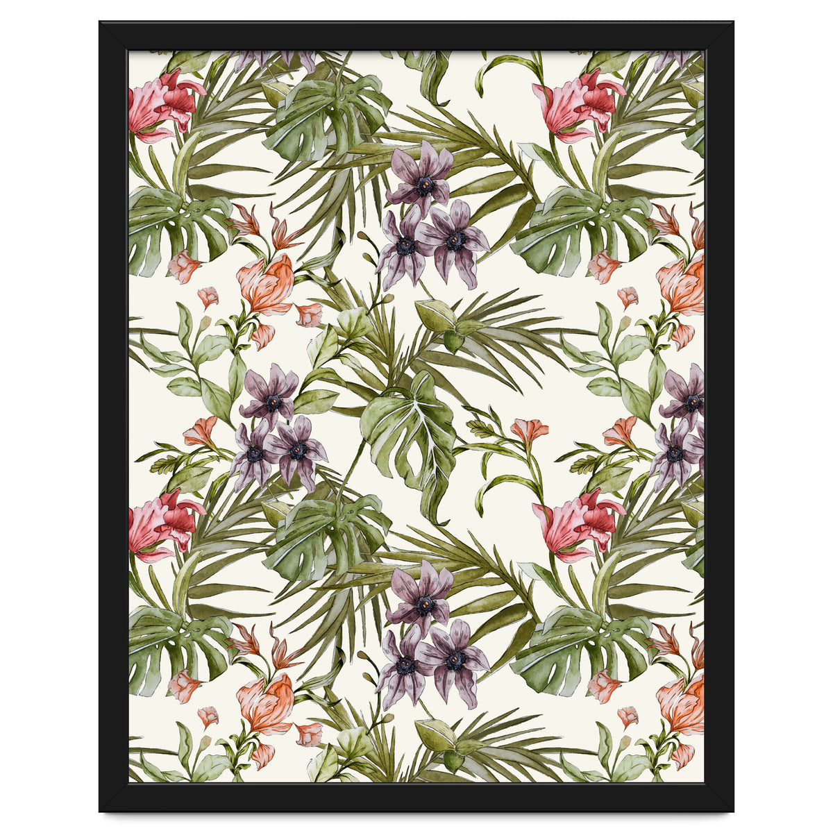 Watercolor tropical foliage