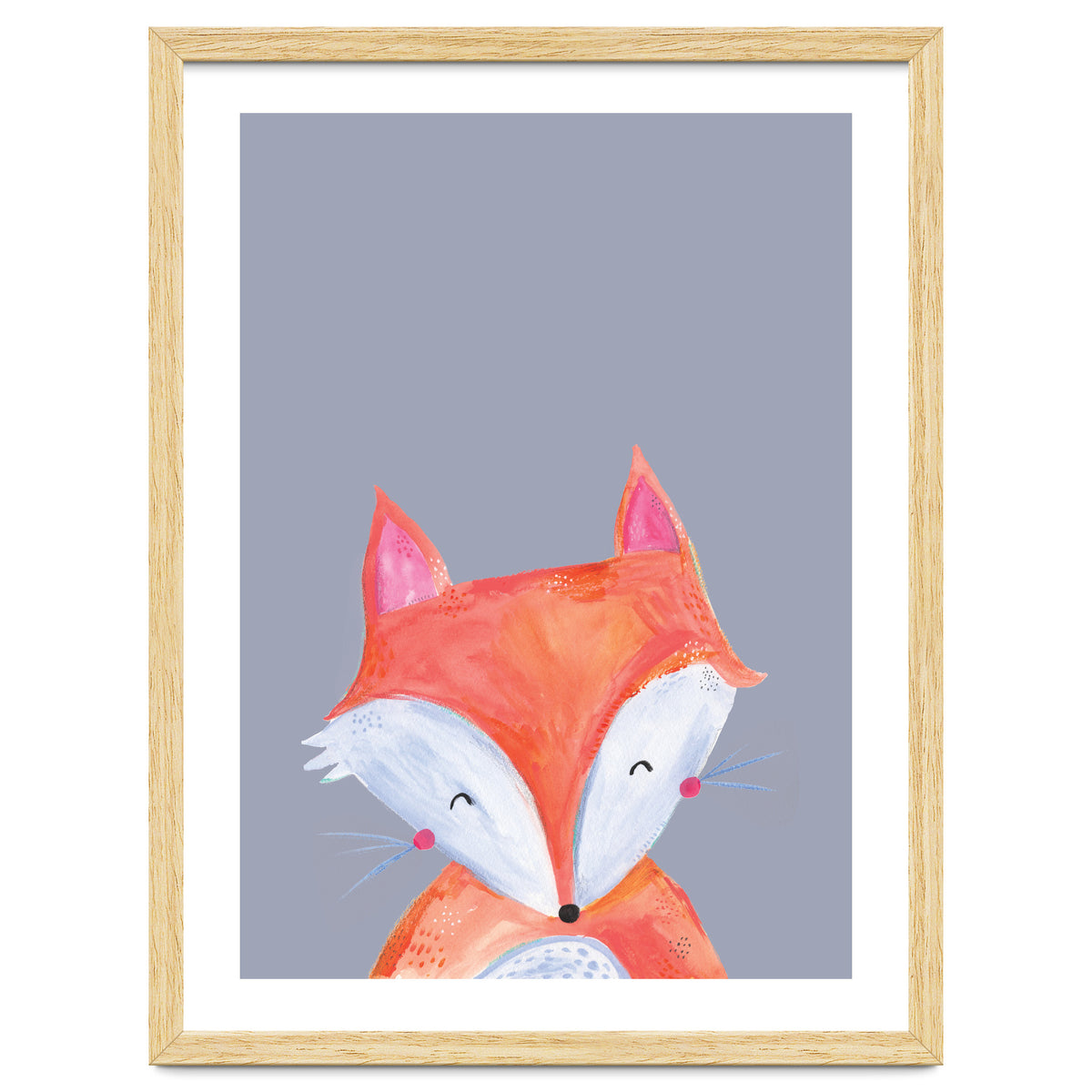 Woodland Fox On Grey