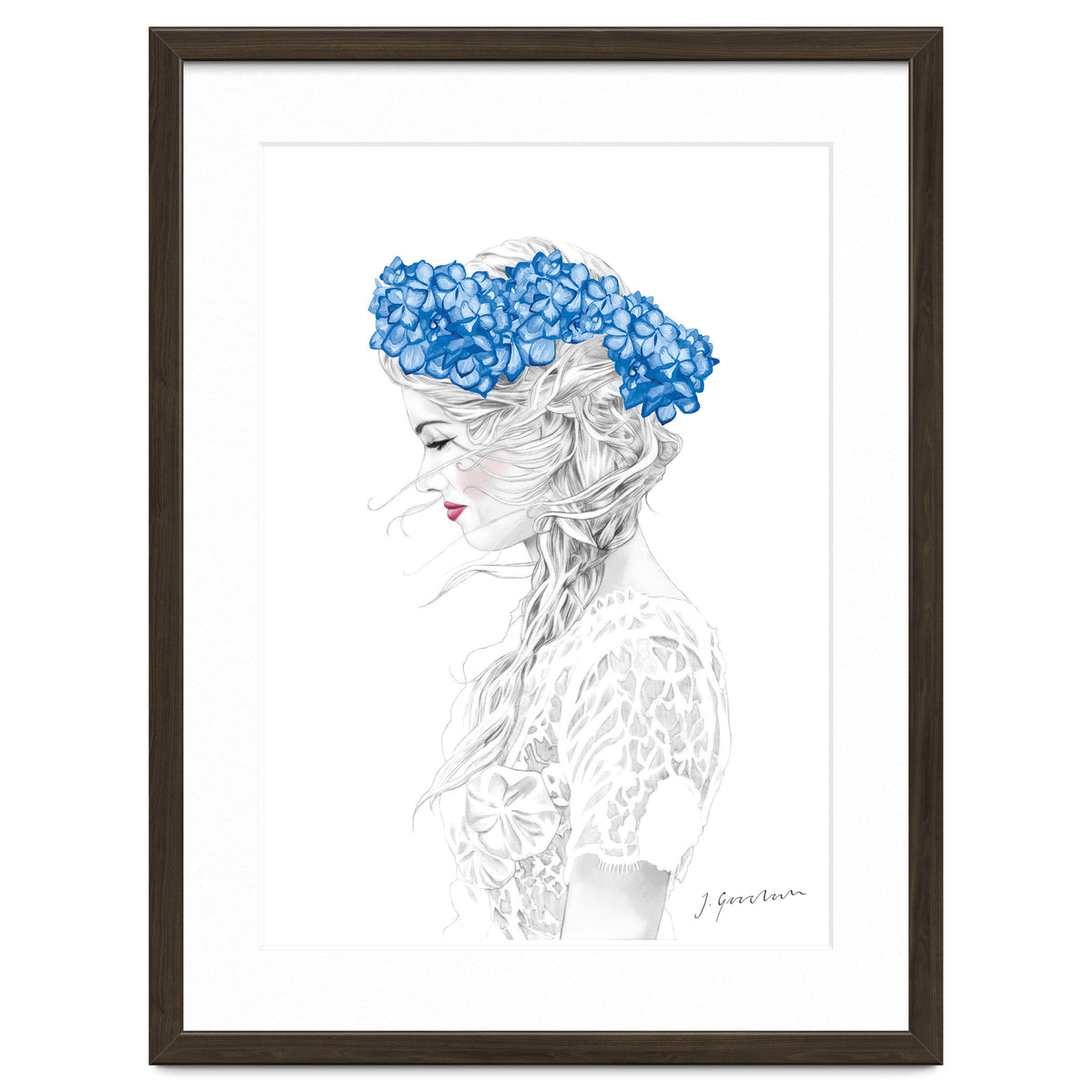 Blue Hydrangea Girl