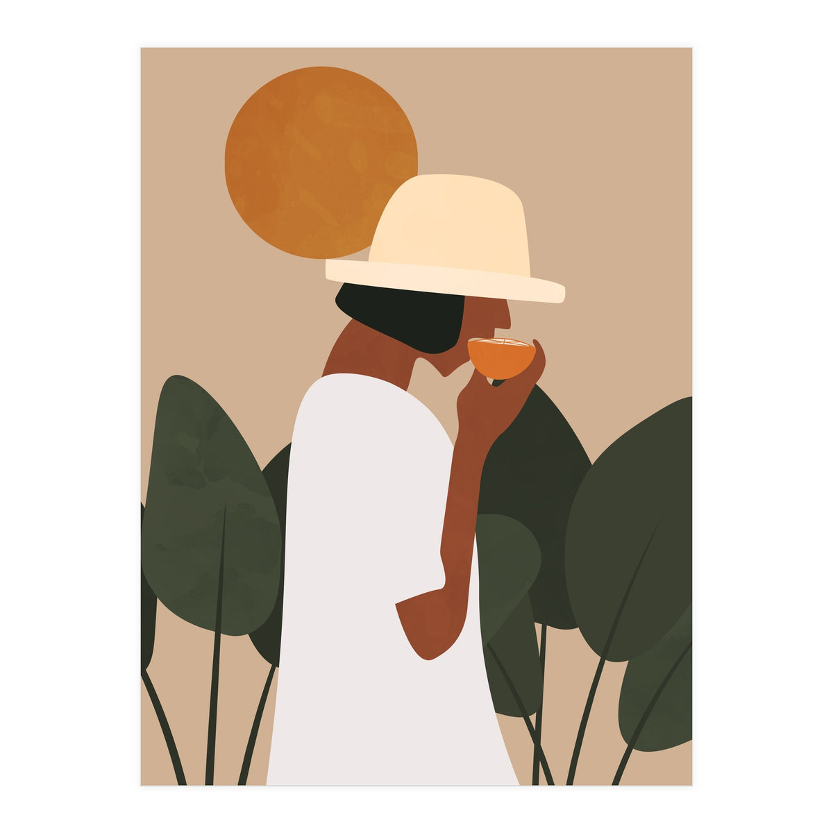 Boho Chic Woman at Park (Print Only)