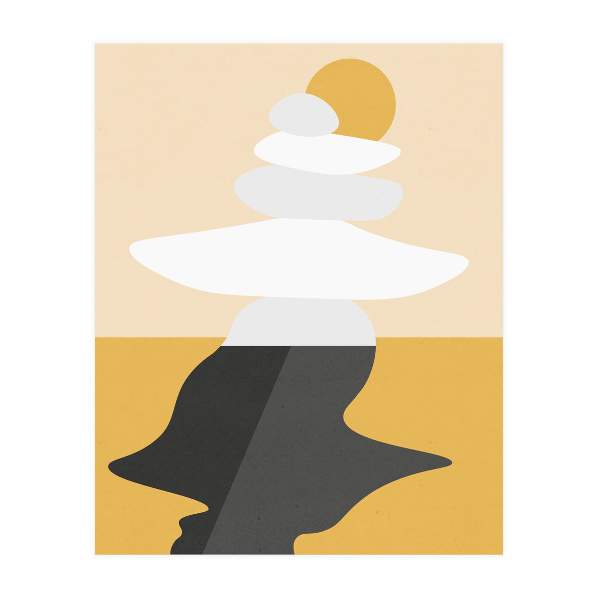 Abstract Cairn - Golden Desert (Print Only)