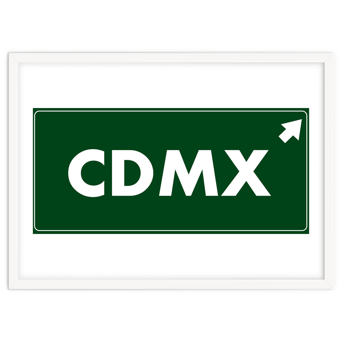 Let`s go to CDMX, Mexico! Green road sign