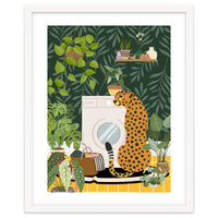 Cheetah in Tropical Laundry Room